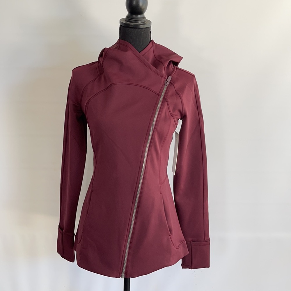 lululemon athletica Maroon Asymmetrical Zip Hoodie